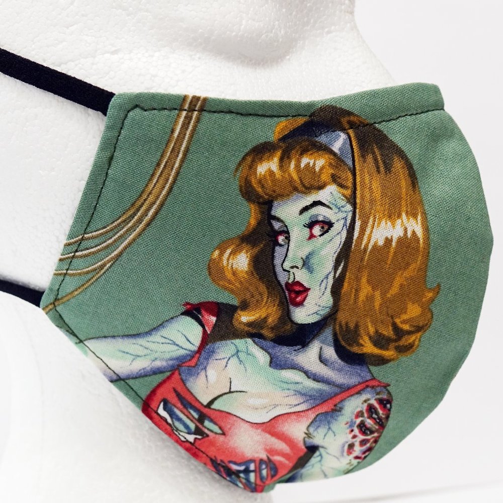 Sexy Zombie Pin-up Girl Face Mask Halloween